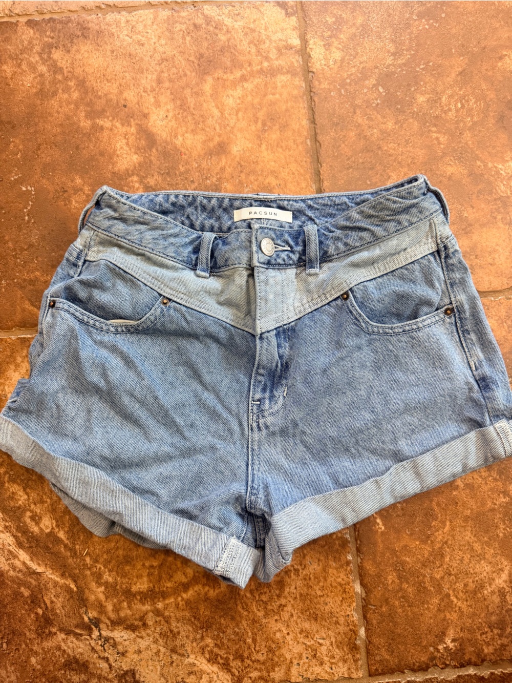 PacSun Light Blue Denim High-Waist Shorts